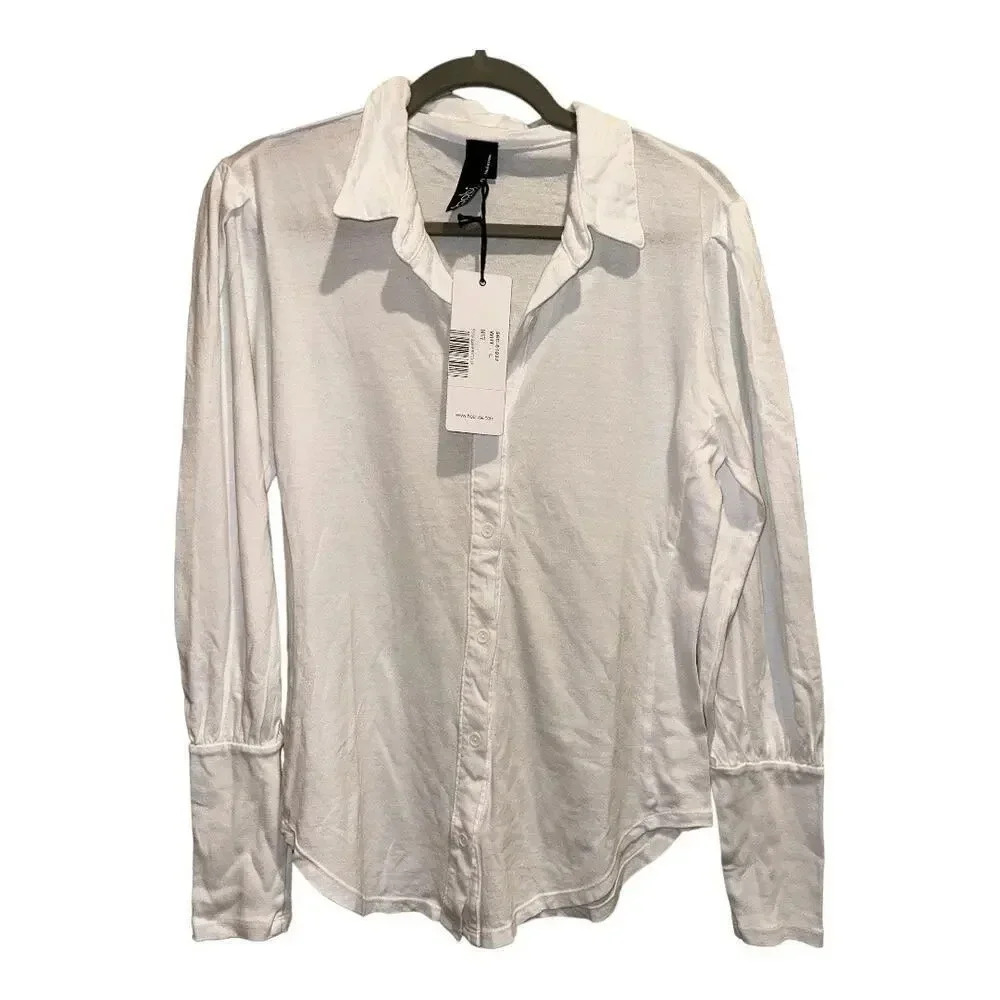 NWT Bobi‎ Los Angeles Bishop Sleeve Button Up